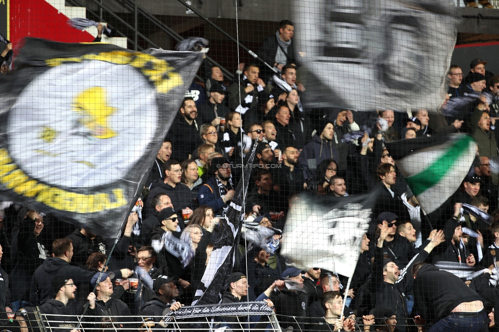 Admira Wacker - Sturm Graz
Oesterreichische Fussball Bundesliga, 20. Runde, FC Admira Wacker - SK Sturm Graz, Stadion Suedstadt Maria Enzersdorf, 22.02.2020. 

Foto zeigt Fans von Sturm
