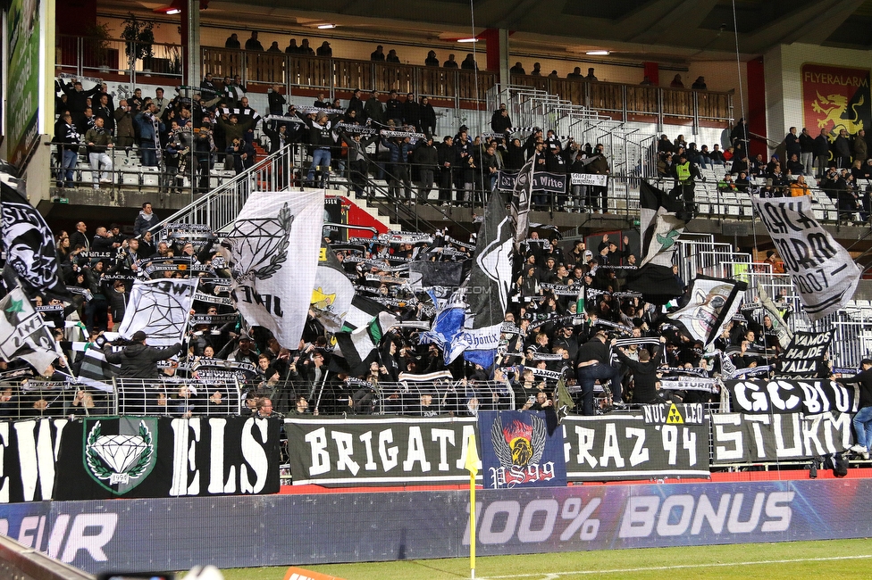 Admira Wacker - Sturm Graz
Oesterreichische Fussball Bundesliga, 20. Runde, FC Admira Wacker - SK Sturm Graz, Stadion Suedstadt Maria Enzersdorf, 22.02.2020. 

Foto zeigt Fans von Sturm
