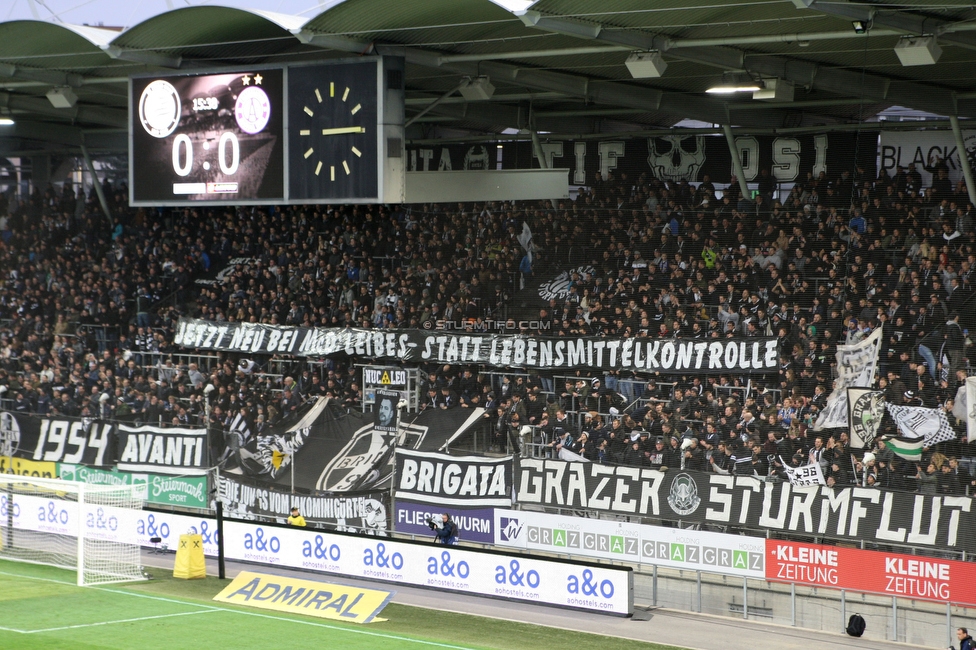 Sturm Graz - Austria Wien
Oesterreichische Fussball Bundesliga, 21. Runde, SK Sturm Graz - FK Austria Wien, Stadion Liebenau Graz, 01.03.2020. 

Foto zeigt Fans von Sturm mit einem Spruchband
Schlüsselwörter: mcdonalds