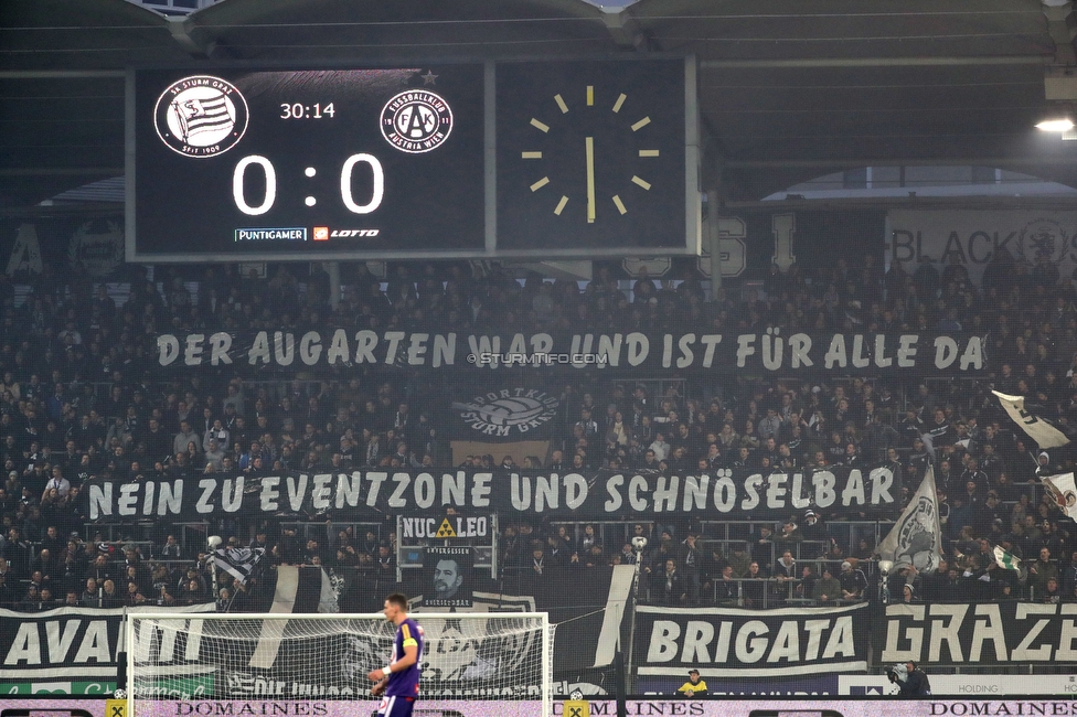 Sturm Graz - Austria Wien
Oesterreichische Fussball Bundesliga, 21. Runde, SK Sturm Graz - FK Austria Wien, Stadion Liebenau Graz, 01.03.2020. 

Foto zeigt Fans von Sturm mit einem Spruchband
Schlüsselwörter: protest augarten