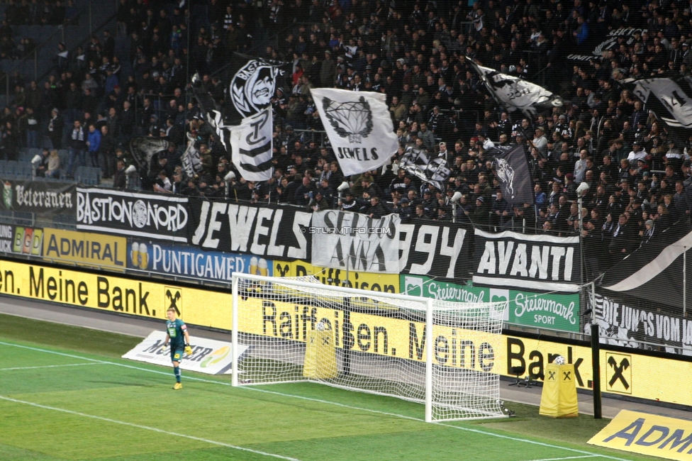 Sturm Graz - Austria Wien
Oesterreichische Fussball Bundesliga, 21. Runde, SK Sturm Graz - FK Austria Wien, Stadion Liebenau Graz, 01.03.2020. 

Foto zeigt Fans von Sturm mit einem Spruchband
Schlüsselwörter: baby jewels