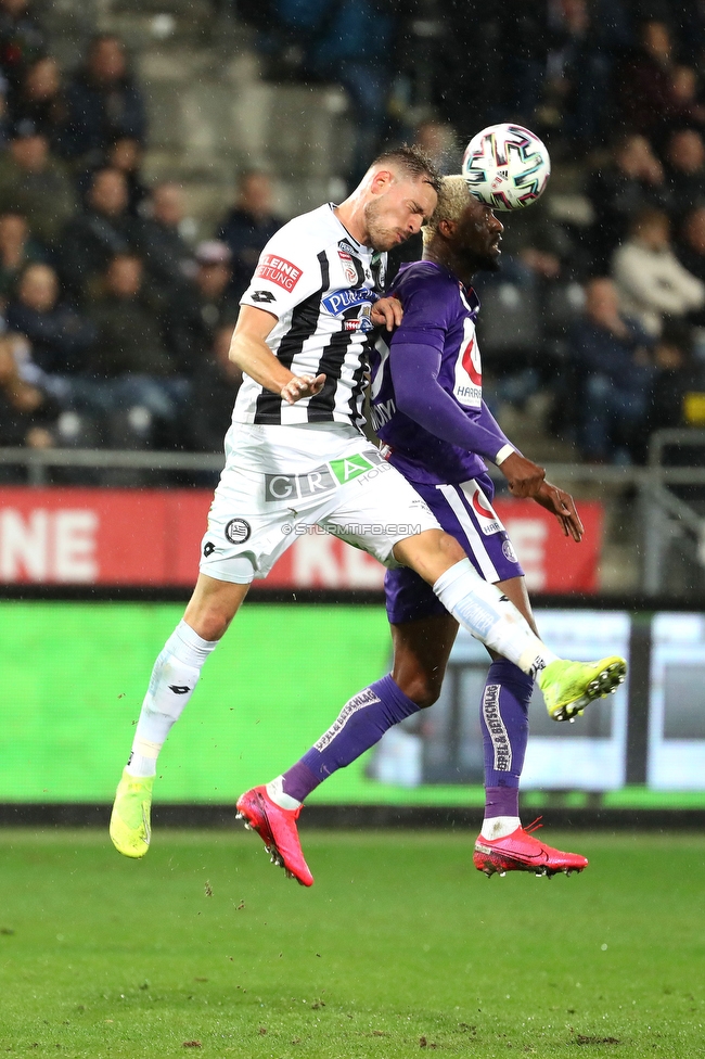 Sturm Graz - Austria Wien
Oesterreichische Fussball Bundesliga, 21. Runde, SK Sturm Graz - FK Austria Wien, Stadion Liebenau Graz, 01.03.2020. 

Foto zeigt Lukas Jaeger (Sturm) und Osagie Bright Edomwonyi (Austria)
