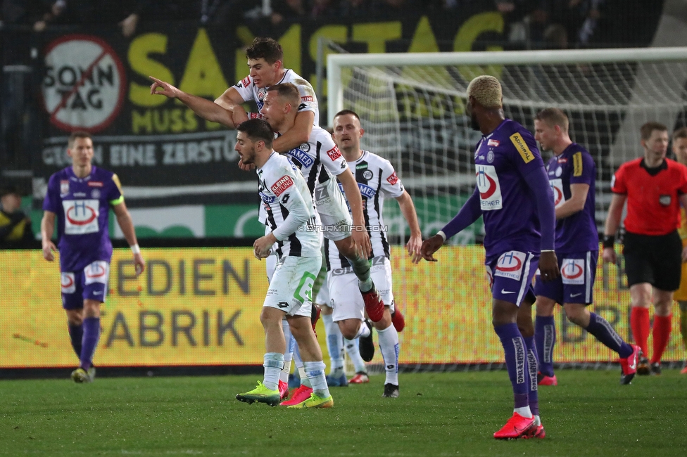 Sturm Graz - Austria Wien
Oesterreichische Fussball Bundesliga, 21. Runde, SK Sturm Graz - FK Austria Wien, Stadion Liebenau Graz, 01.03.2020. 

Foto zeigt Bekim Balaj (Sturm)
Schlüsselwörter: torjubel