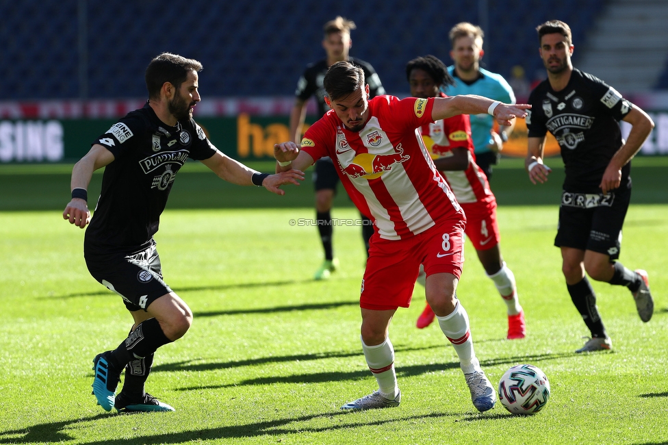 Salzburg - Sturm Graz
Oesterreichische Fussball Bundesliga, 22. Runde, FC RB Salzburg - SK Sturm Graz, Stadion Wals-Siezenheim, 08.03.2020. 

Foto zeigt Anastasios Avlonitis (Sturm) und Mergim Berisha (Salzburg)
