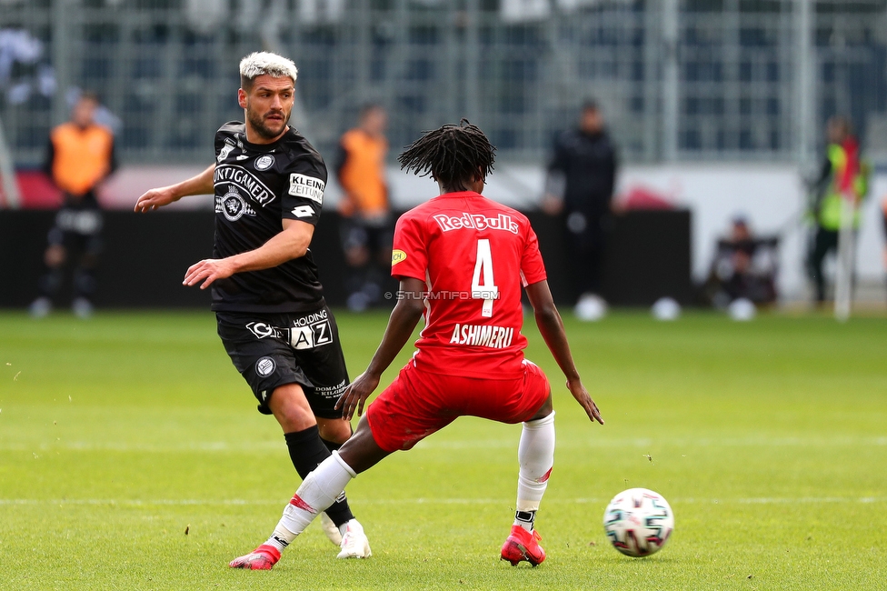 Salzburg - Sturm Graz
Oesterreichische Fussball Bundesliga, 22. Runde, FC RB Salzburg - SK Sturm Graz, Stadion Wals-Siezenheim, 08.03.2020. 

Foto zeigt Lukas Jaeger (Sturm), Emanuel Sakic (Sturm) und Majeed Ashimeru (Salzburg)
