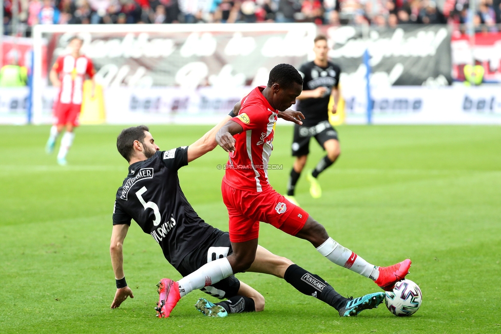 Salzburg - Sturm Graz
Oesterreichische Fussball Bundesliga, 22. Runde, FC RB Salzburg - SK Sturm Graz, Stadion Wals-Siezenheim, 08.03.2020. 

Foto zeigt Anastasios Avlonitis (Sturm) und Patson Daka (Salzburg)
