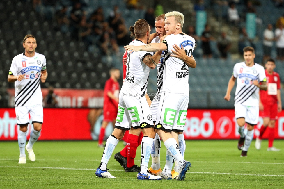 Sturm Graz - Innsbruck
OEFB Cup, 1. Runde, SK Sturm Graz - SV Innsbruck, Stadion Liebenau Graz, 28.08.2020. 

Foto zeigt Jakob Jantscher (Sturm), Bekim Balaj (Sturm) und Kevin Friesenbichler (Sturm)
Schlüsselwörter: torjubel