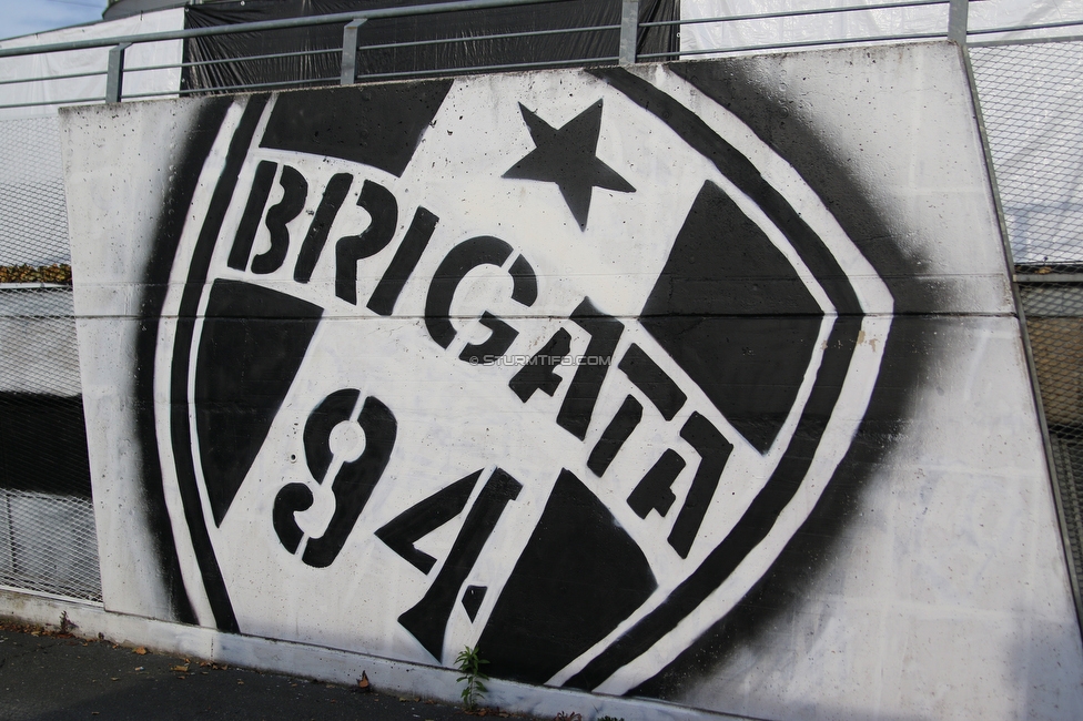 Sturm Graz - Rapid Wien
Oesterreichische Fussball Bundesliga, 2 Runde, SK Sturm Graz - SK Rapid Wien, Stadion Liebenau Graz, 19.09.2020. 

Foto zeigt ein Graffiti
Schlüsselwörter: brigata