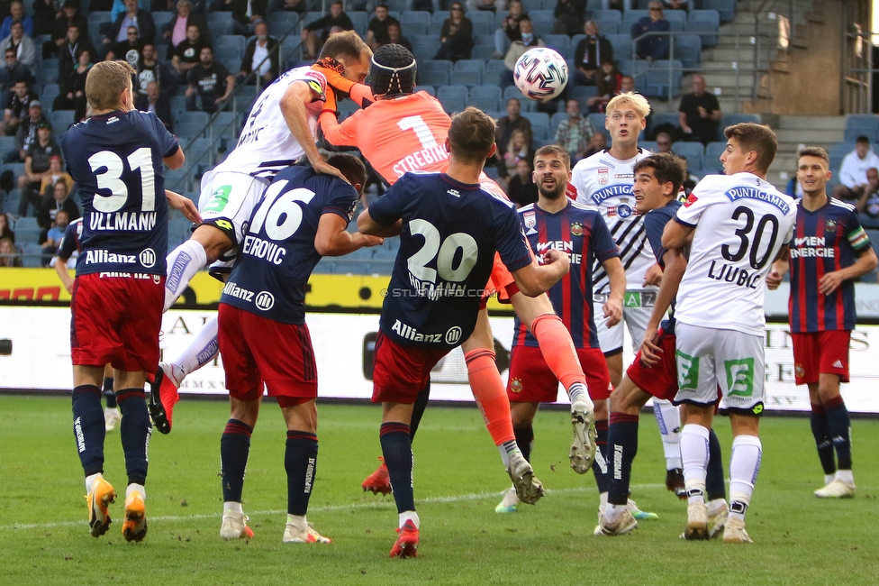 Sturm Graz - Rapid Wien
Oesterreichische Fussball Bundesliga, 2. Runde, SK Sturm Graz - SK Rapid Wien, Stadion Liebenau Graz, 19.09.2020. 

Foto zeigt Maximilian Ullmann (Rapid), Jon Gorenc-Stankovic (Sturm), Dejan Petrovic (Rapid), Richard Strebinger (Rapid), Maximilian Hofmann (Rapid) und Ivan Ljubic (Sturm)
Schlüsselwörter: kopfball tor