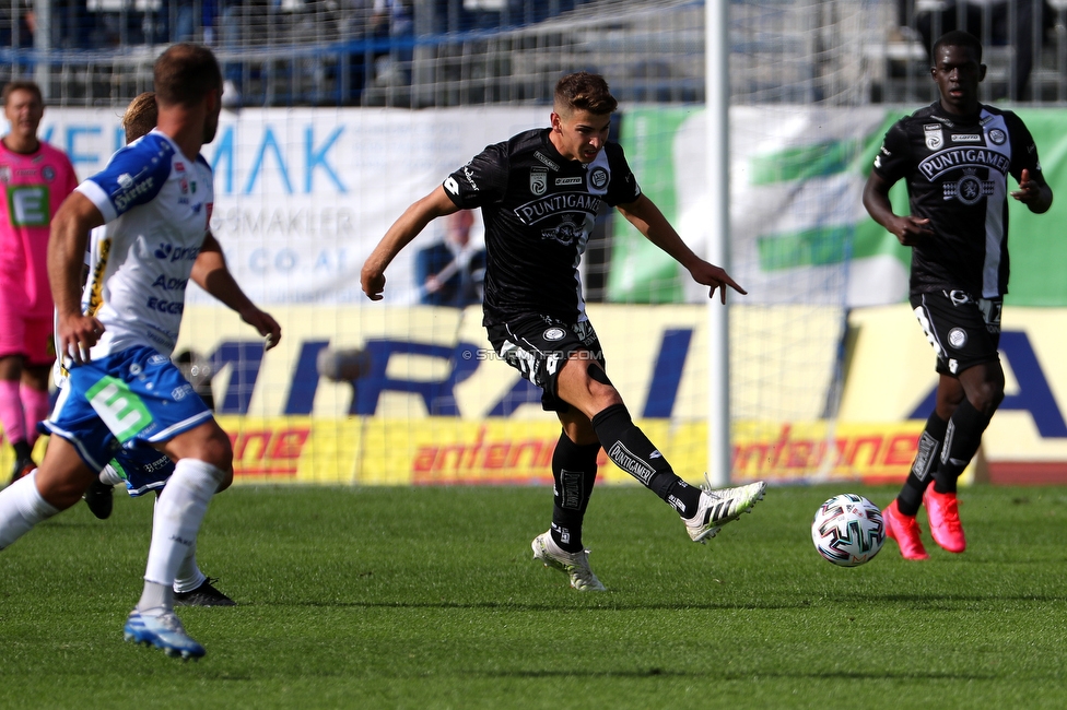 Hartberg - Sturm Graz
Oesterreichische Fussball Bundesliga, 3. Runde, TSV Hartberg - SK Sturm Graz, Arena Hartberg, 27.09.2020. 

Foto zeigt Ivan Ljubic (Sturm) und Amadou Dante (Sturm)
