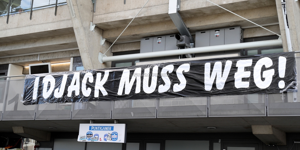 Sturm Graz - Altach
Oesterreichische Fussball Bundesliga, 4. Runde, SK Sturm Graz - SCR Altach, Stadion Liebenau Graz, 04.10.2020. 

Foto zeigt Fans von Sturm mit einem Spruchband
Schlüsselwörter: COVID19 protest idjack