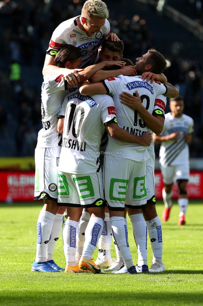 Sturm Graz - Altach
Oesterreichische Fussball Bundesliga, 4. Runde, SK Sturm Graz - SCR Altach, Stadion Liebenau Graz, 04.10.2020. 

Foto zeigt Kevin Friesenbichler (Sturm), Stefan Hierlaender (Sturm), Otar Kiteishvili (Sturm) und Jakob Jantscher (Sturm)
Schlüsselwörter: torjubel