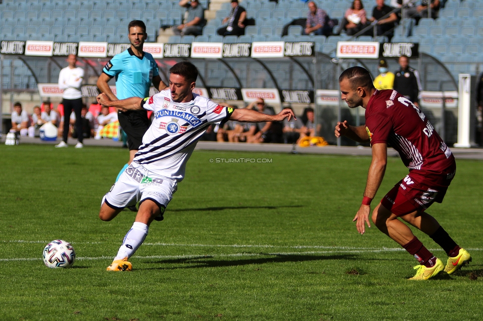 Sturm Graz - Altach
Oesterreichische Fussball Bundesliga, 4. Runde, SK Sturm Graz - SCR Altach, Stadion Liebenau Graz, 04.10.2020. 

Foto zeigt Otar Kiteishvili (Sturm)
Schlüsselwörter: tor