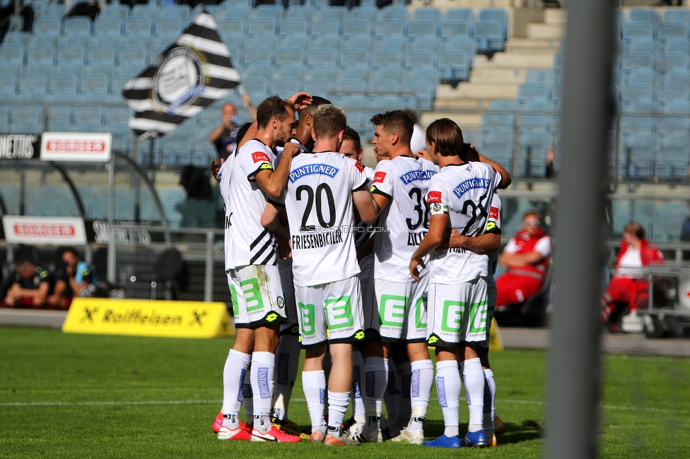 Sturm Graz - Altach
Oesterreichische Fussball Bundesliga, 4. Runde, SK Sturm Graz - SCR Altach, Stadion Liebenau Graz, 04.10.2020. 

Foto zeigt Jon Gorenc-Stankovic (Sturm), Kevin Friesenbichler (Sturm), Ivan Ljubic (Sturm) und Stefan Hierlaender (Sturm)
Schlüsselwörter: torjubel