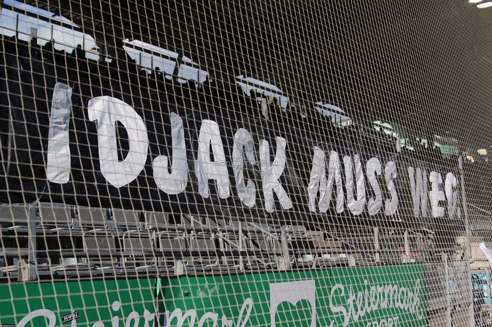 Sturm Graz - Altach
Oesterreichische Fussball Bundesliga, 4. Runde, SK Sturm Graz - SCR Altach, Stadion Liebenau Graz, 04.10.2020. 

Foto zeigt Fans von Sturm mit einem Spruchband
Schlüsselwörter: COVID19 protest idjack