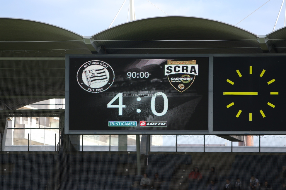 Sturm Graz - Altach
Oesterreichische Fussball Bundesliga, 4. Runde, SK Sturm Graz - SCR Altach, Stadion Liebenau Graz, 04.10.2020. 

Foto zeigt die Anzeigetafel
