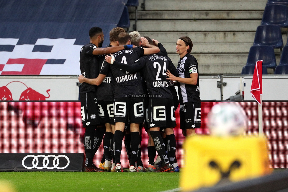 Hartberg - Sturm Graz
Oesterreichische Fussball Bundesliga, 2. Runde, TSV Hartberg - SK Sturm Graz, Arena Hartberg, 27.09.2020. 

Foto zeigt Gregory Wuethrich (Sturm), Jon Gorenc-Stankovic (Sturm), Sandro Ingolitsch (Sturm) und Stefan Hierlaender (Sturm)
Schlüsselwörter: torjubel