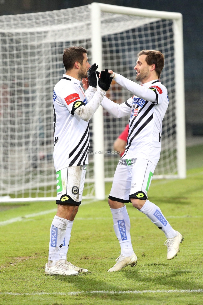 Sturm Graz - Innsbruck
OEFB Cup, 3. Runde, SK Sturm Graz - FC Wacker Innsbruck, Stadion Liebenau Graz, 28.08.2020. 

Foto zeigt Andreas Kuen (Sturm) und Philipp Huspek (Sturm)
Schlüsselwörter: torjubel