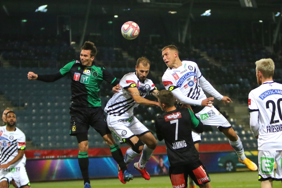 Sturm Graz - Innsbruck
OEFB Cup, 3. Runde, SK Sturm Graz - FC Wacker Innsbruck, Stadion Liebenau Graz, 28.08.2020. 

Foto zeigt Jon Gorenc-Stankovic (Sturm) und Bekim Balaj (Sturm)
Schlüsselwörter: kopfball