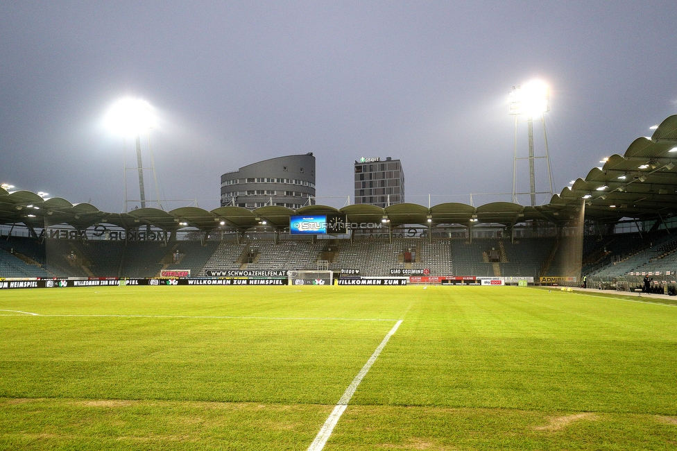 Sturm Graz - Tirol
Oesterreichische Fussball Bundesliga, 9. Runde, SK Sturm Graz - WSG Tirol, Stadion Liebenau Graz, 28.11.2020. 

Foto zeigt eine Innenansicht im Stadion Liebenau
Schlüsselwörter: COVID19