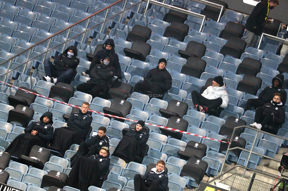 Sturm Graz - Tirol
Oesterreichische Fussball Bundesliga, 9. Runde, SK Sturm Graz - WSG Tirol, Stadion Liebenau Graz, 28.11.2020. 

Foto zeigt Spieler von Sturm
Schlüsselwörter: COVID19