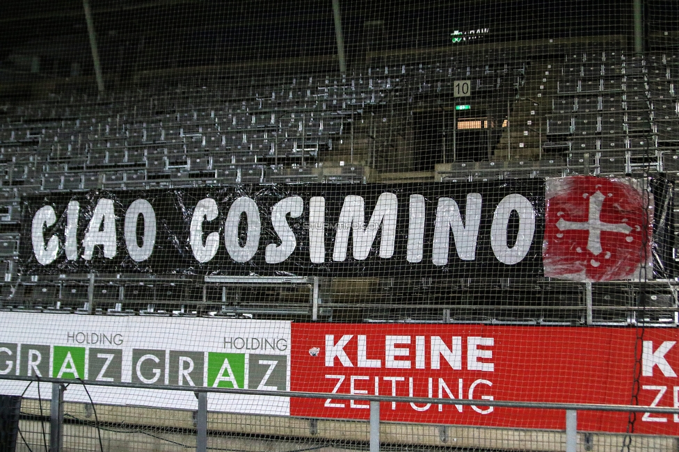 Sturm Graz - Tirol
Oesterreichische Fussball Bundesliga, 9. Runde, SK Sturm Graz - WSG Tirol, Stadion Liebenau Graz, 28.11.2020. 

Foto zeigt Fans von Sturm mit einem Spruchband
Schlüsselwörter: pisa