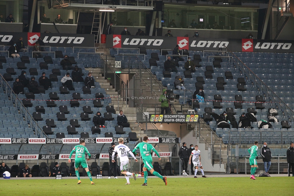 Sturm Graz - Tirol
Oesterreichische Fussball Bundesliga, 9. Runde, SK Sturm Graz - WSG Tirol, Stadion Liebenau Graz, 28.11.2020. 

Foto zeigt eine Innenansicht im Stadion Liebenau
Schlüsselwörter: COVID19