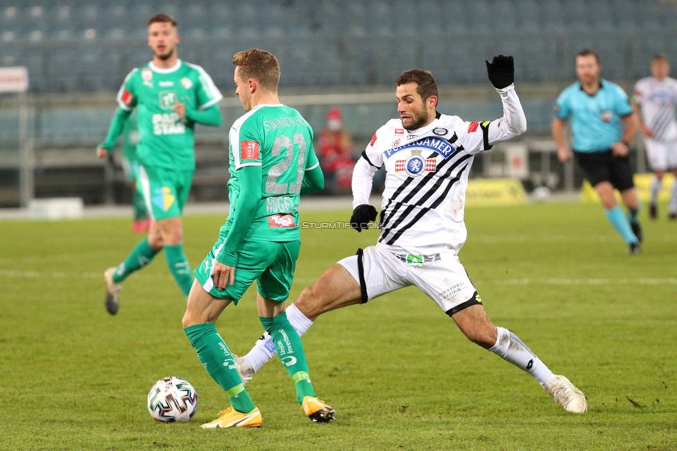 Sturm Graz - Tirol
Oesterreichische Fussball Bundesliga, 9. Runde, SK Sturm Graz - WSG Tirol, Stadion Liebenau Graz, 28.11.2020. 

Foto zeigt Andreas Kuen (Sturm)
