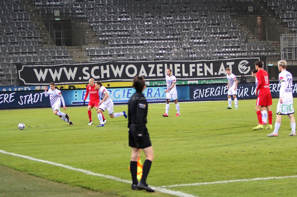 Sturm Graz - Admira Wacker
Oesterreichische Fussball Bundesliga, 11. Runde, SK Sturm Graz - FC Admira Wacker, Stadion Liebenau Graz, 12.12.2020. 

Foto zeigt Stefan Hierlaender (Sturm)
Schlüsselwörter: schwoazehelfen geisterspiel