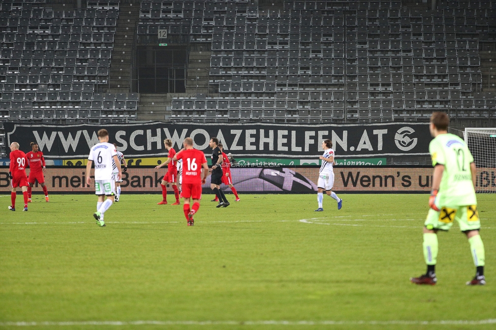 Sturm Graz - Admira Wacker
Oesterreichische Fussball Bundesliga, 11. Runde, SK Sturm Graz - FC Admira Wacker, Stadion Liebenau Graz, 12.12.2020. 

Foto zeigt Joerg Siebenhandl (Sturm)
Schlüsselwörter: COVID19 geisterspiel schwoazehelfen