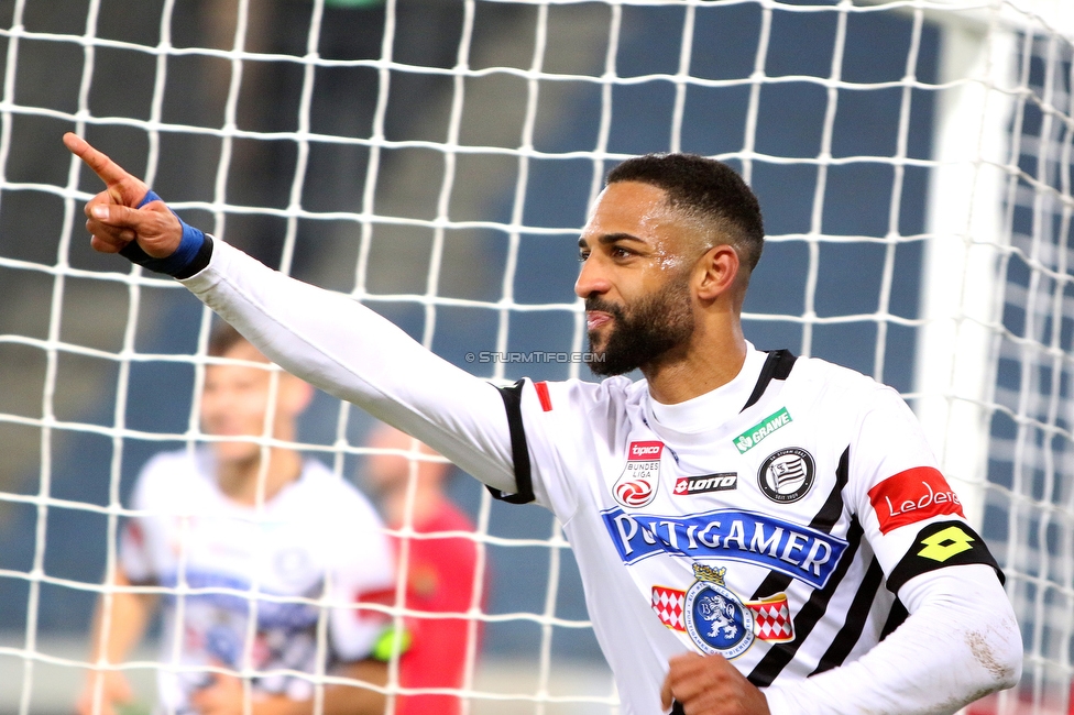 Sturm Graz - Admira Wacker
Oesterreichische Fussball Bundesliga, 11. Runde, SK Sturm Graz - FC Admira Wacker, Stadion Liebenau Graz, 12.12.2020. 

Foto zeigt Gregory Wuethrich (Sturm)
Schlüsselwörter: COVID19 geisterspiel torjubel