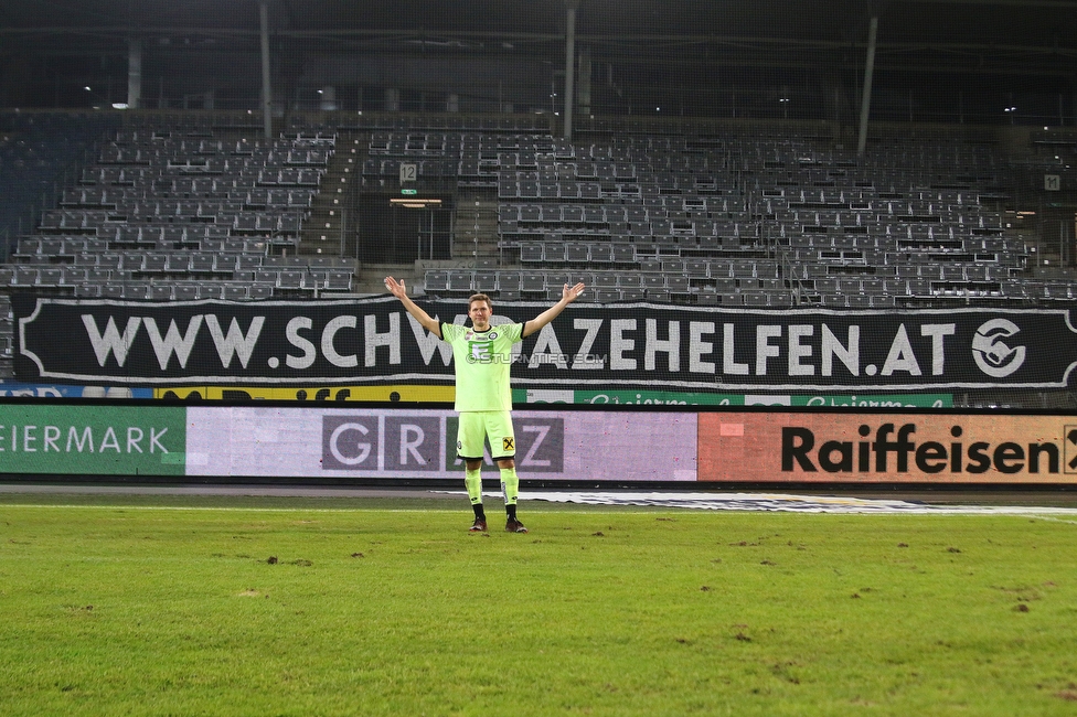 Sturm Graz - Admira Wacker
Oesterreichische Fussball Bundesliga, 11. Runde, SK Sturm Graz - FC Admira Wacker, Stadion Liebenau Graz, 12.12.2020. 

Foto zeigt Joerg Siebenhandl (Sturm)
Schlüsselwörter: COVID19 geisterspiel schwoazehelfen