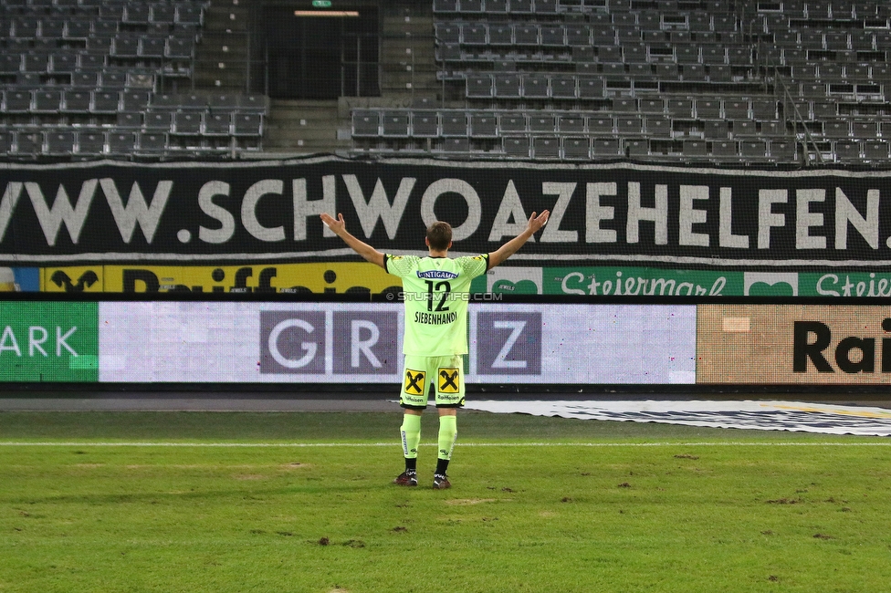 Sturm Graz - Admira Wacker
Oesterreichische Fussball Bundesliga, 11. Runde, SK Sturm Graz - FC Admira Wacker, Stadion Liebenau Graz, 12.12.2020. 

Foto zeigt Joerg Siebenhandl (Sturm)
Schlüsselwörter: COVID19 geisterspiel schwoazehelfen