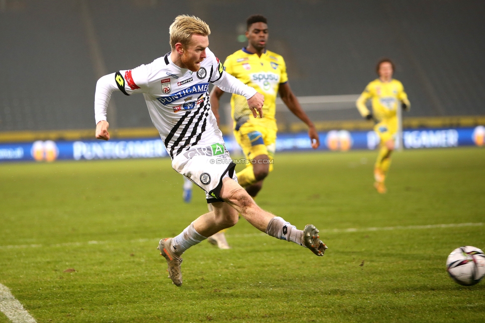 Sturm Graz - St. Poelten
Oesterreichische Fussball Bundesliga, 12. Runde, SK Sturm Graz - SKN St. Poelten, Stadion Liebenau Graz, 19.12.2020. 

Foto zeigt Kevin Friesenbichler (Sturm)
Schlüsselwörter: COVID19 geisterspiel