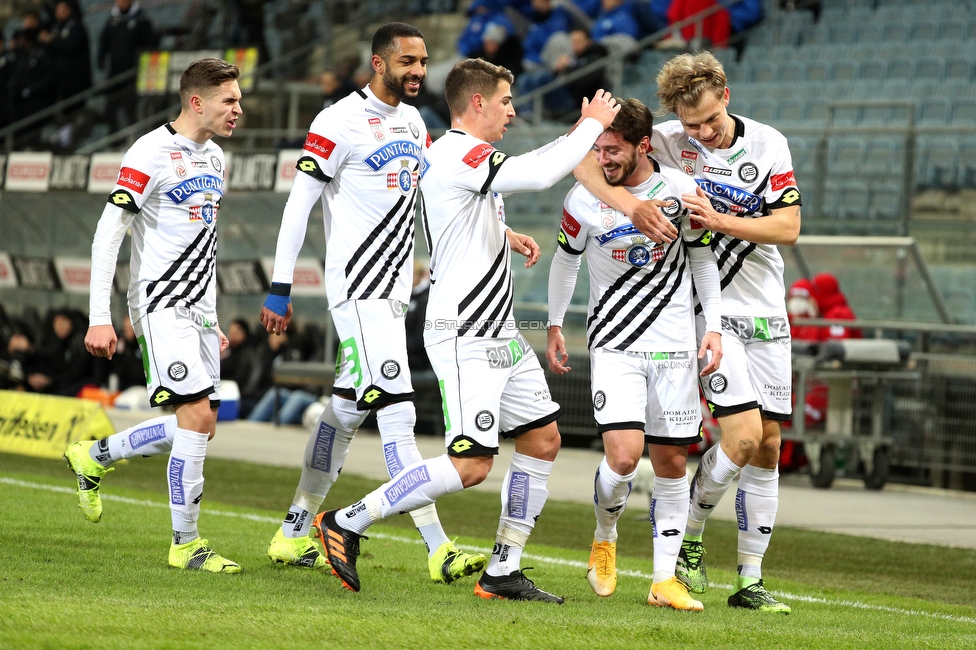 Sturm Graz - Hartberg
Oesterreichische Fussball Bundesliga, 14. Runde, SK Sturm Graz - TSV Hartberg, Stadion Liebenau Graz, 26.01.2021. 

Foto zeigt Ivan Ljubic (Sturm), Otar Kiteishvili (Sturm) und David Nemeth (Sturm)
Schlüsselwörter: COVID19 geisterspiel torjubel