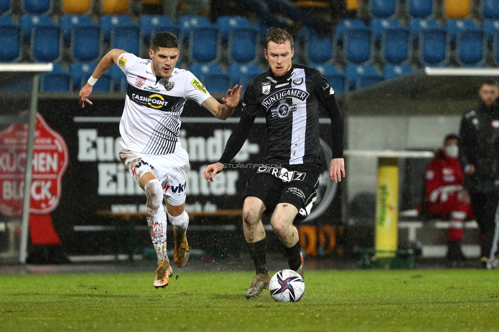 Altach - Sturm Graz
Oesterreichische Fussball Bundesliga, 15. Runde, SCR Altach - SK Sturm Graz, Stadion Schnabelholz Altach, 30.01.2021. 

Foto zeigt Kevin Friesenbichler (Sturm)
Schlüsselwörter: COVID19 geisterspiel