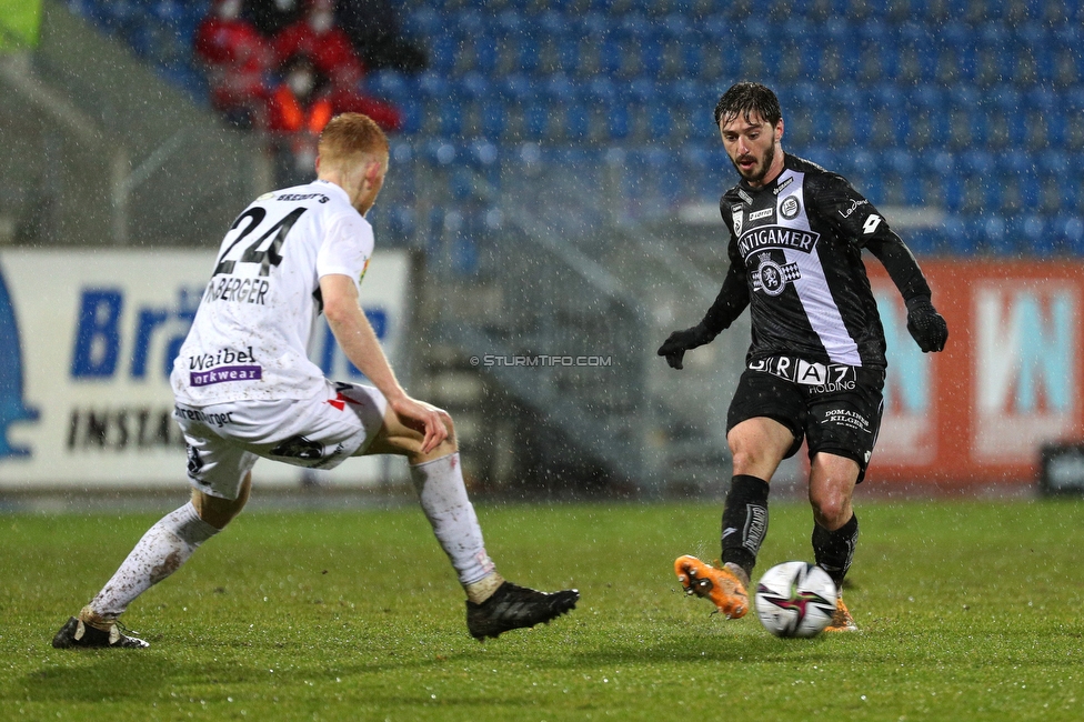 Altach - Sturm Graz
Oesterreichische Fussball Bundesliga, 15. Runde, SCR Altach - SK Sturm Graz, Stadion Schnabelholz Altach, 30.01.2021. 

Foto zeigt Otar Kiteishvili (Sturm)
Schlüsselwörter: COVID19 geisterspiel