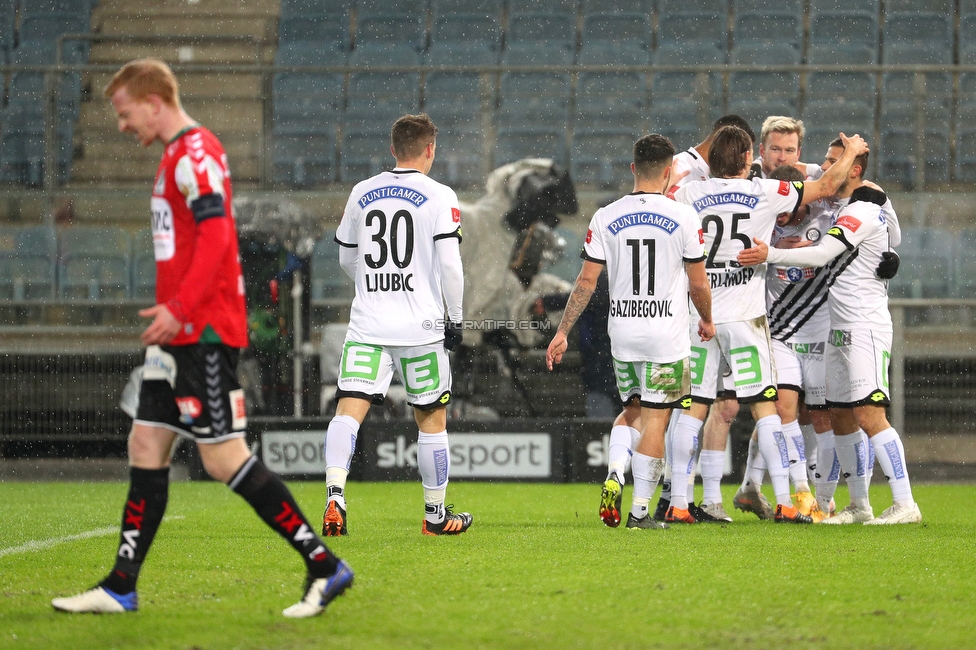 Sturm Graz - Ried
Oesterreichische Fussball Bundesliga, 16. Runde, SK Sturm Graz - SV Ried, Stadion Liebenau Graz, 09.02.2021. 

Foto zeigt Ivan Ljubic (Sturm), Jusuf Gazibegovic (Sturm), Stefan Hierlaender (Sturm), Kevin Friesenbichler (Sturm) und Otar Kiteishvili (Sturm)
Schlüsselwörter: COVID19 geisterspiel torjubel