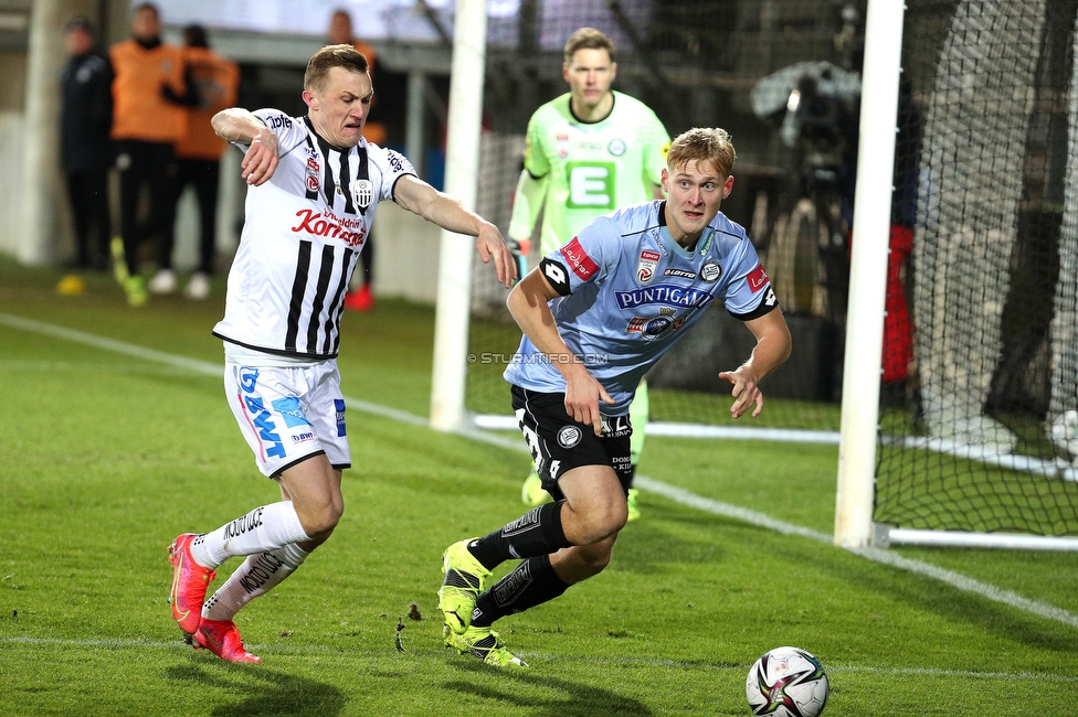 LASK - Sturm Graz
Oesterreichische Fussball Bundesliga, 17. Runde, LASK - SK Sturm Graz, Waldstadion Pasching, 30.01.2021. 

Foto zeigt Niklas Geyrhofer (Sturm)
Schlüsselwörter: COVID19 geisterspiel