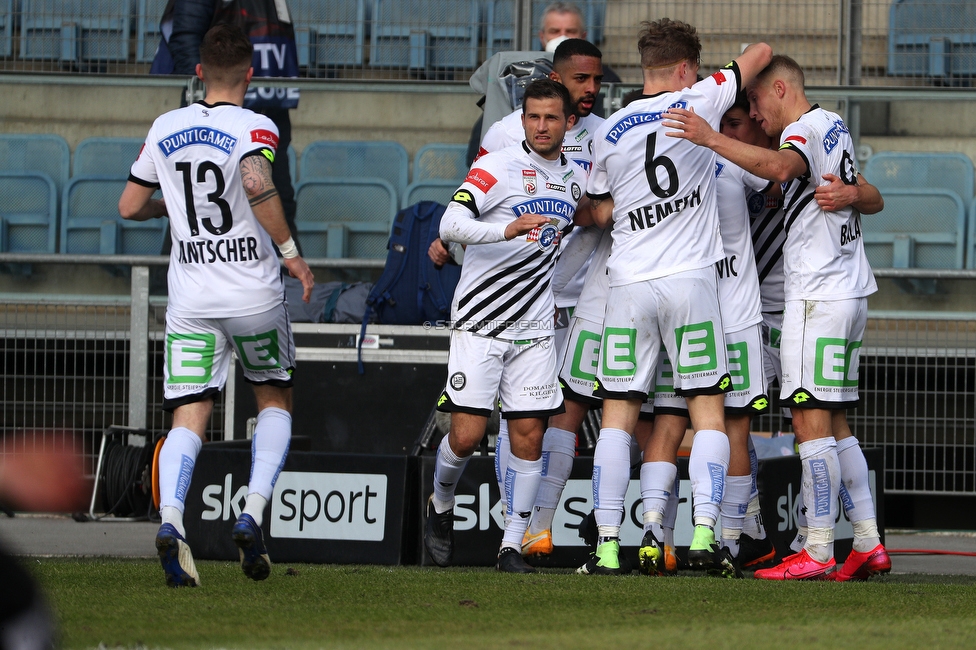 Sturm Graz - Wolfsberg
Oesterreichische Fussball Bundesliga, 18. Runde, SK Sturm Graz - Wolfsberger AC, Stadion Liebenau Graz, 21.02.2021. 

Foto zeigt die Mannschaft von Sturm
Schlüsselwörter: COVID19 geisterspiel torjubel