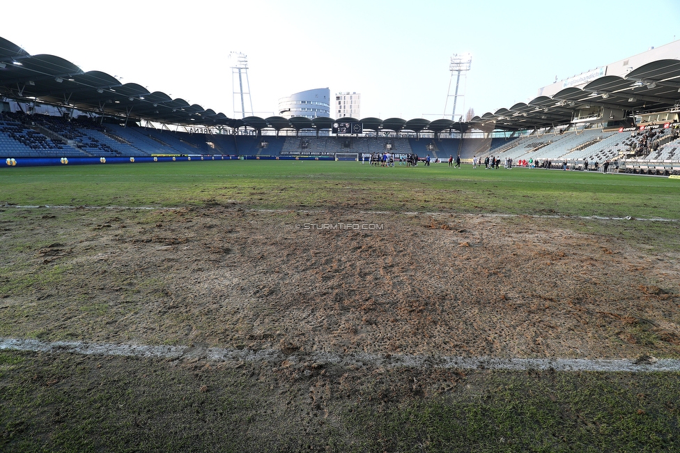 Sturm Graz - Wolfsberg
Oesterreichische Fussball Bundesliga, 18. Runde, SK Sturm Graz - Wolfsberger AC, Stadion Liebenau Graz, 21.02.2021. 

Foto zeigt den Rasen
Schlüsselwörter: COVID19 geisterspiel