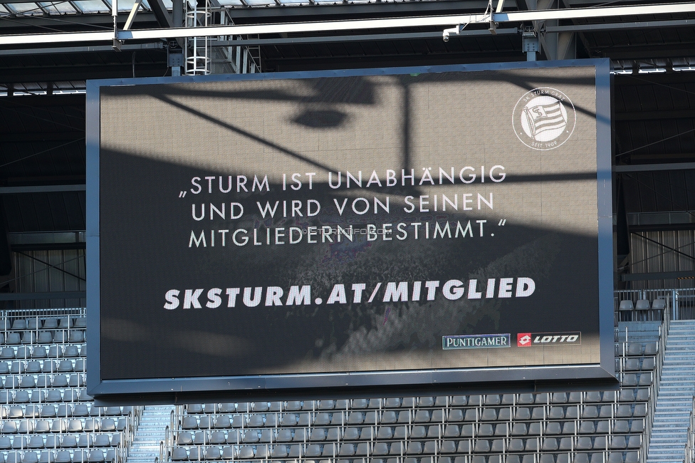 Sturm Graz - Salzburg
Oesterreichische Fussball Bundesliga, 19. Runde, SK Sturm Graz - FC RB Salzburg, Woerthersee Stadion Klagenfurt, 28.02.2021. 

Foto zeigt die Anzeigetafel
Schlüsselwörter: COVID19 geisterspiel