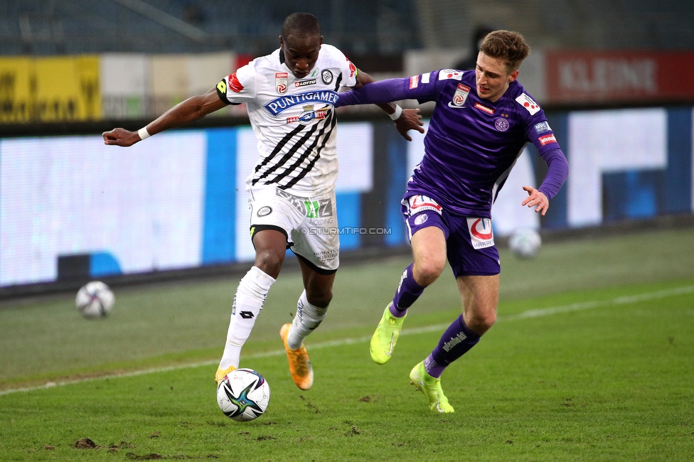 Sturm Graz - Austria Wien
Oesterreichische Fussball Bundesliga, 21. Runde, SK Sturm Graz - FK Austria Wien, Stadion Liebenau Graz, 14.03.2021. 

Foto zeigt Kelvin Yeboah (Sturm)
Schlüsselwörter: COVID19 geisterspiel