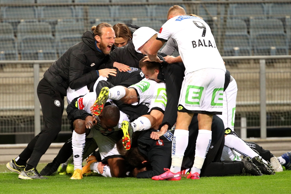 Sturm Graz - Austria Wien
Oesterreichische Fussball Bundesliga, 21. Runde, SK Sturm Graz - FK Austria Wien, Stadion Liebenau Graz, 14.03.2021. 

Foto zeigt die Mannschaft von Sturm
Schlüsselwörter: COVID19 geisterspiel torjubel