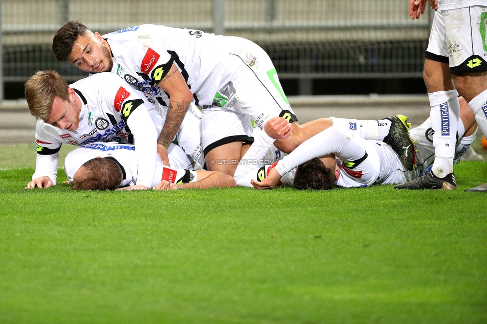 Sturm Graz - Austria Wien
Oesterreichische Fussball Bundesliga, 21. Runde, SK Sturm Graz - FK Austria Wien, Stadion Liebenau Graz, 14.03.2021. 

Foto zeigt Jusuf Gazibegovic (Sturm), Kevin Friesenbichler (Sturm) und Jon Gorenc-Stankovic (Sturm)
Schlüsselwörter: COVID19 geisterspiel torjubel