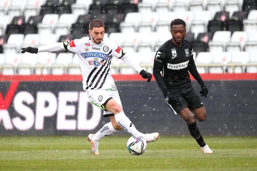 Admira Wacker - Sturm Graz
Oesterreichische Fussball Bundesliga, 22. Runde, FC Admira Wacker - SK Sturm Graz, Stadion Suedstadt Maria Enzersdorf, 21.03.2021. 

Foto zeigt Otar Kiteishvili (Sturm)
Schlüsselwörter: geisterspiel COVID19