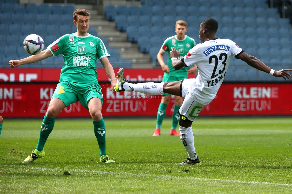 Sturm Graz - WSG Tirol
Oesterreichische Fussball Bundesliga, 24. Runde, SK Sturm Graz - WSG Tirol, Stadion Liebenau Graz, 11.04.2021. 

Foto zeigt Kelvin Yeboah (Sturm)
Schlüsselwörter: COVID19 geisterspiel