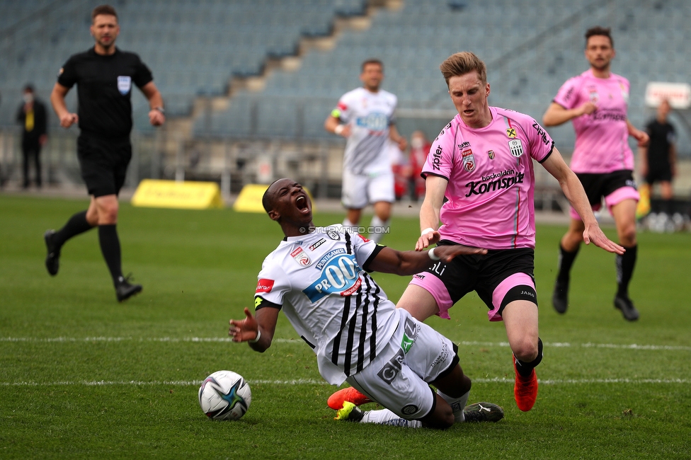 Sturm Graz - LASK
Oesterreichische Fussball Bundesliga, 27. Runde, SK Sturm Graz - LASK, Stadion Liebenau Graz, 25.04.2021. 

Foto zeigt Kelvin Yeboah (Sturm)
Schlüsselwörter: COVID19 geisterspiel elfmeter