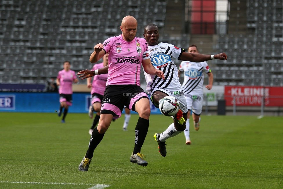 Sturm Graz - LASK
Oesterreichische Fussball Bundesliga, 27. Runde, SK Sturm Graz - LASK, Stadion Liebenau Graz, 25.04.2021. 

Foto zeigt Kelvin Yeboah (Sturm)
Schlüsselwörter: COVID19 geisterspiel