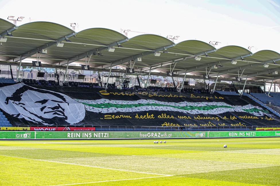 Sturm Graz - Salzburg
Oesterreichische Fussball Bundesliga, 29. Runde, SK Sturm Graz - FC RB Salzburg, Stadion Liebenau Graz, 09.05.2021. 

Foto zeigt Fans von Sturm mit einer Choreografie fuer Ivica Osim (ehem. Trainer Sturm)
Schlüsselwörter: COVID19 geisterspiel